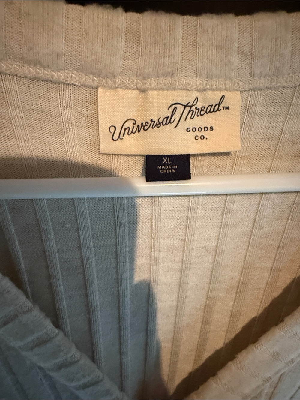Universal Thread Ribbed Button-Front Cardigan in Beige - Picture 2 of 3